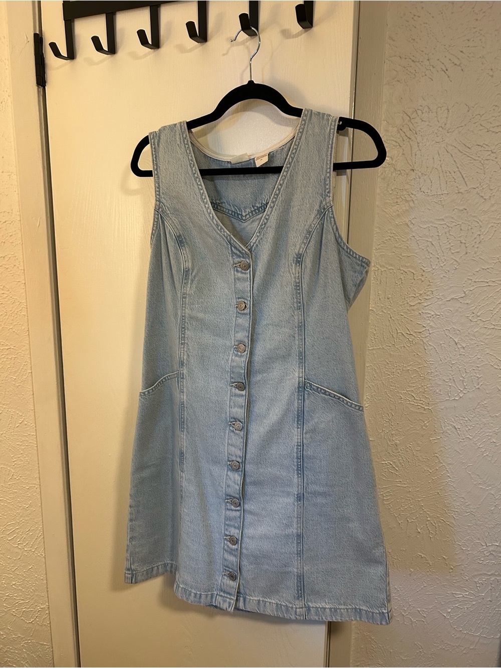 Levi's Light Wash Denim V-Neck Top - Pale Blue